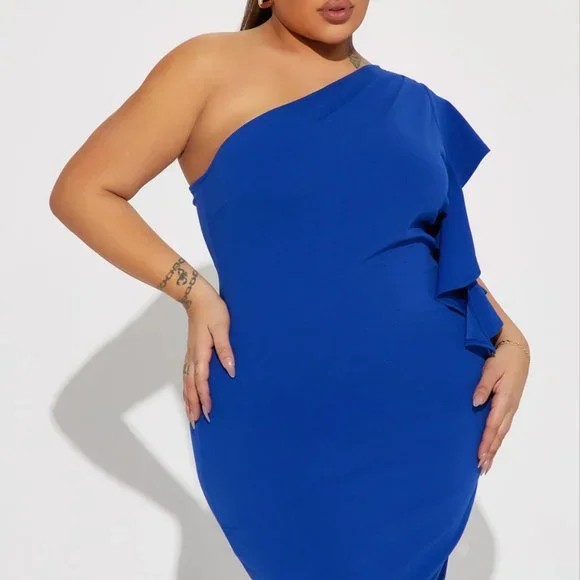 See You At The Yacht Club Midi Dress - Royal Blue - Picture 2 of 3